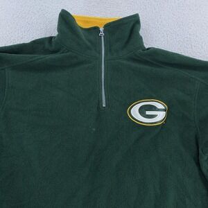Vtg 90s Green Bay Packers Quarter Zip Fleece Jacket Mens Large Green Mirage NFL